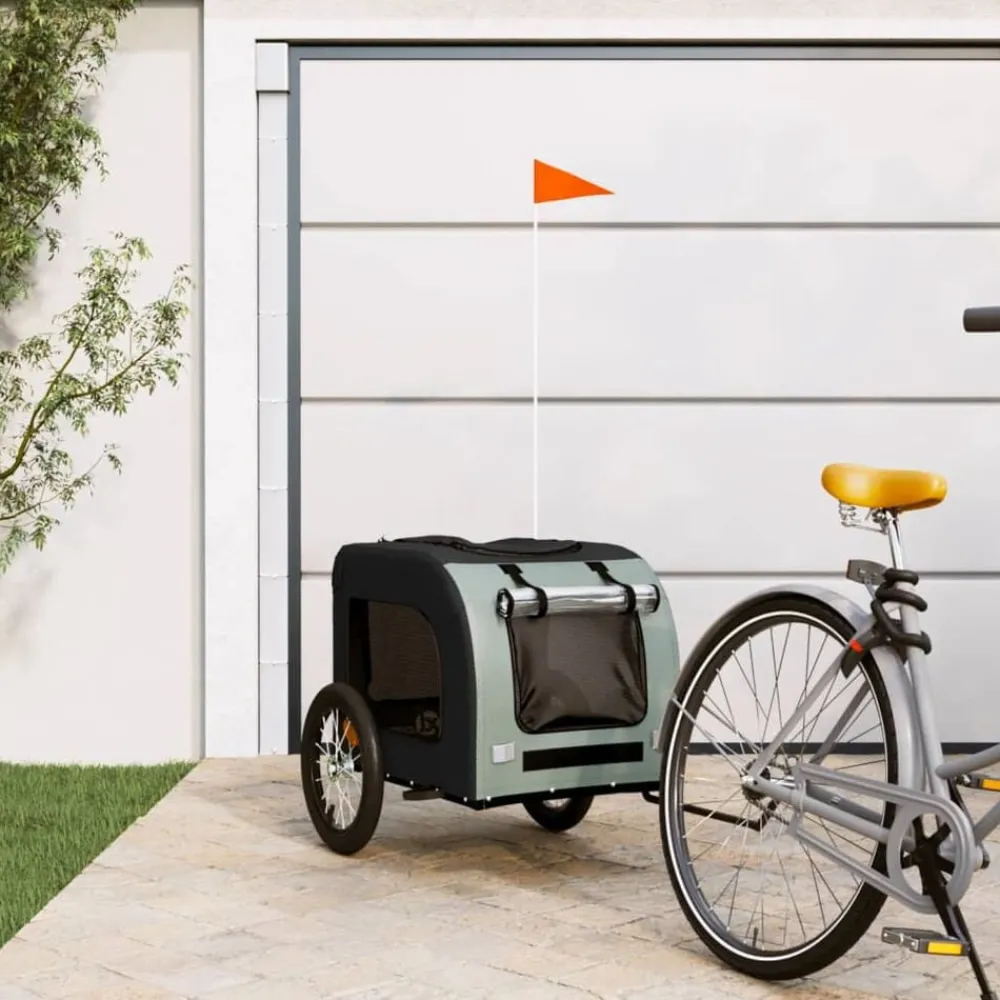 Articles Pour Animaux De Compagnie-vidaXL Remorque de vélo pour animaux de compagnie Noir et gris