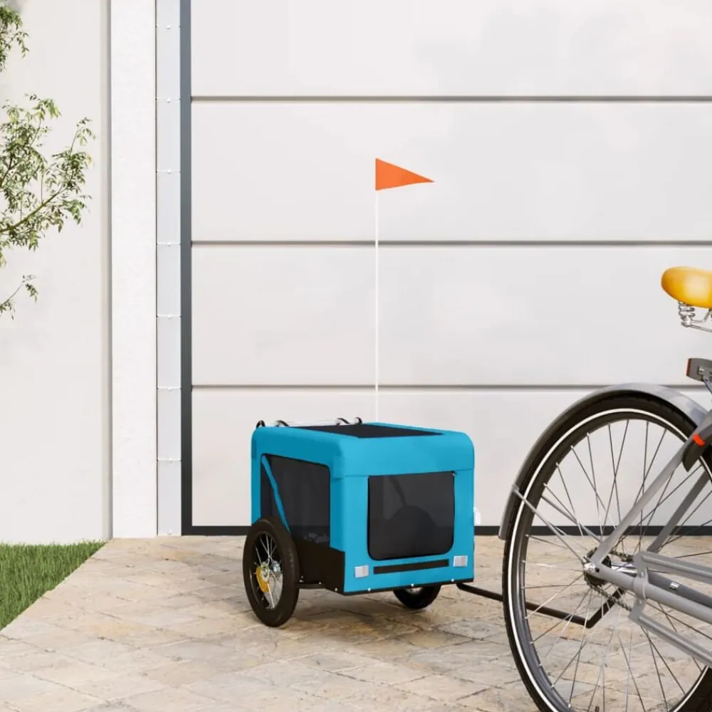 Articles Pour Animaux De Compagnie-vidaXL Remorque de vélo pour animaux de compagnie et noir Bleu