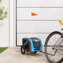 Articles Pour Animaux De Compagnie-vidaXL Remorque de vélo pour animaux de compagnie et gris Bleu