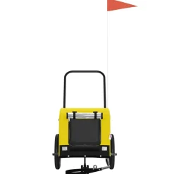 Articles Pour Animaux De Compagnie-vidaXL Remorque de vélo pour animaux de compagnie Jaune et noir