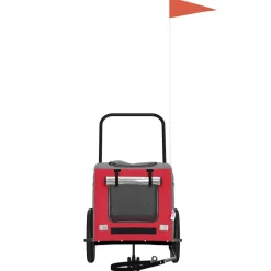 vidaXL Remorque de vélo pour animaux et gris 125 x 53 x 54 cm