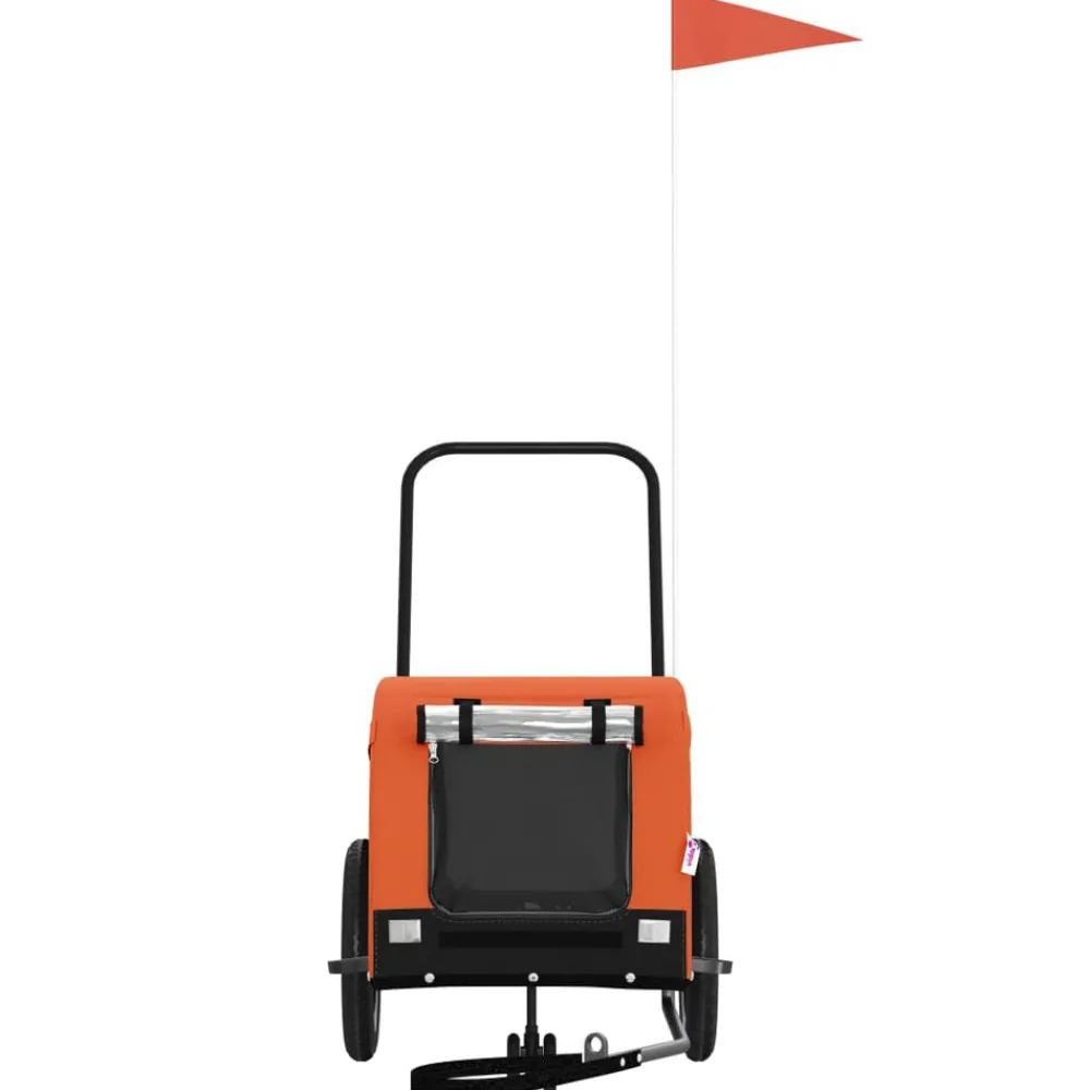Articles Pour Animaux De Compagnie-vidaXL Remorque de vélo pour animaux de compagnie Orange et noir