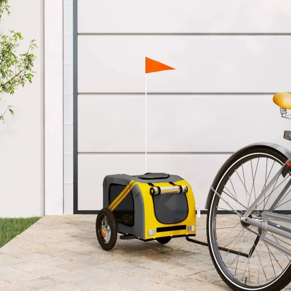 vidaXL Remorque de vélo pour animaux de compagnie et gris