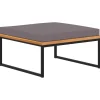 vidaXL Repose-pied avec coussin 66x66x36 cm Bois d'acacia Gris foncé