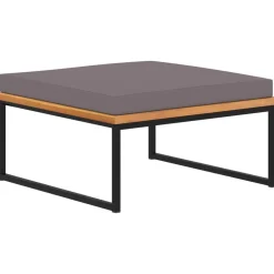vidaXL Repose-pied avec coussin 66x66x36 cm Bois d'acacia Gris foncé
