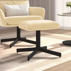 vidaXL Repose-pied Blanc crème 60x60x36 cm Velours