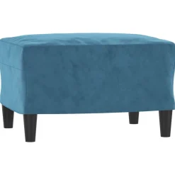Poufs-vidaXL Repose-pied 60x50x41 cm Velours Bleu