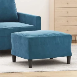 Poufs-vidaXL Repose-pied 60x50x41 cm Velours Bleu