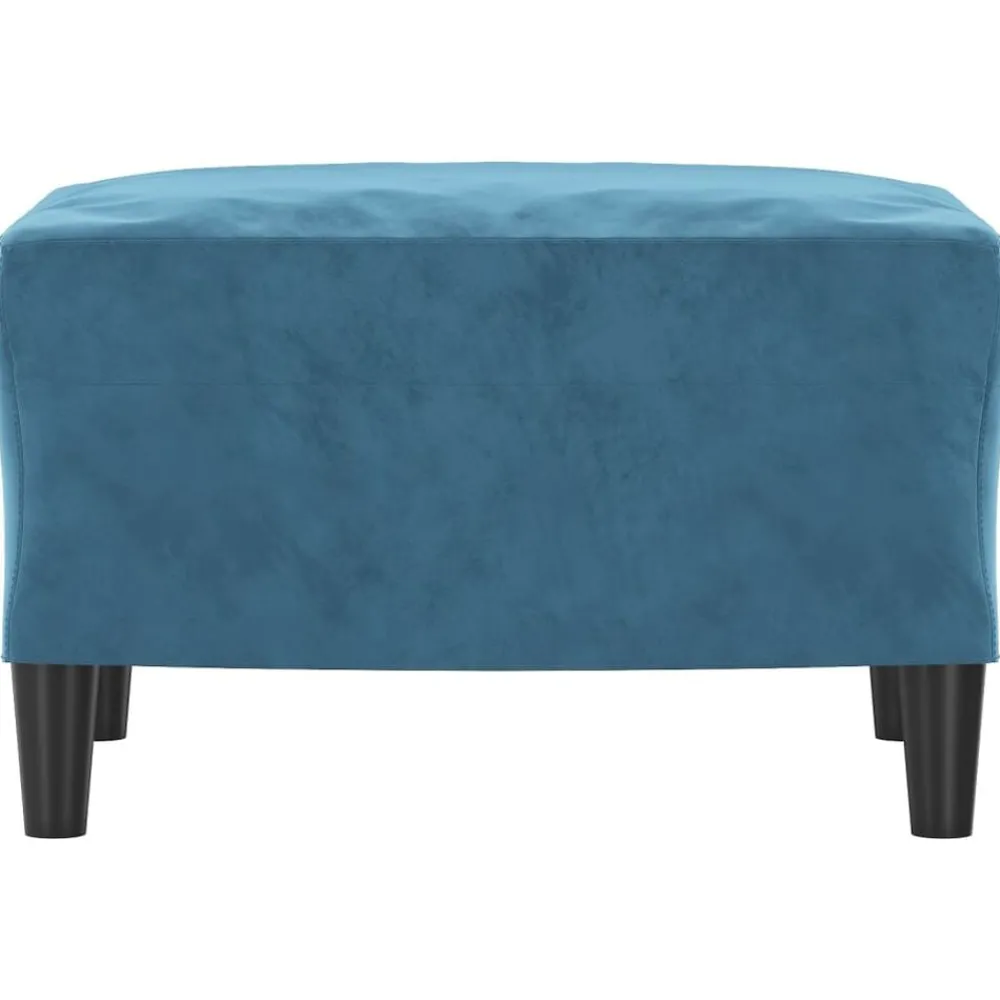 Poufs-vidaXL Repose-pied 60x50x41 cm Velours Bleu