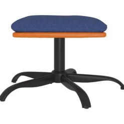 vidaXL Repose-pied Bleu 60x60x36 cm Tissu et similicuir