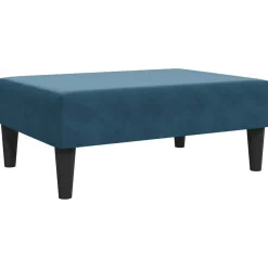 Poufs-vidaXL Repose-pied 77x55x31 cm velours Bleu