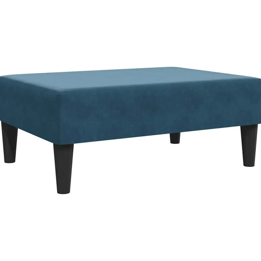 Poufs-vidaXL Repose-pied 77x55x31 cm velours Bleu