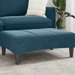 Poufs-vidaXL Repose-pied 77x55x31 cm velours Bleu