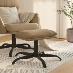 Poufs-vidaXL Repose-pied 60x60x36 cm Similicuir Cappuccino