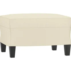 Poufs-vidaXL Repose-pied Crème 60x50x41 cm Similicuir Crème