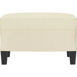 Poufs-vidaXL Repose-pied Crème 60x50x41 cm Similicuir Cr&egrave;me