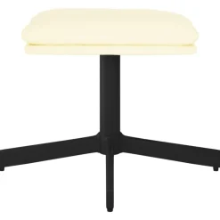 Poufs-vidaXL Repose-pied Crème 60x60x36 cm Similicuir Cr&egrave;me