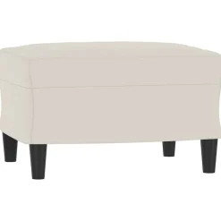 Poufs-vidaXL Repose-pied Crème 60x50x41 cm Velours Crème