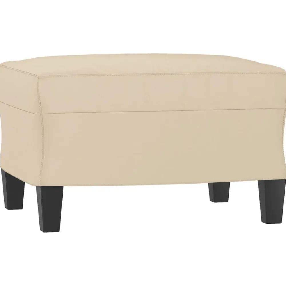 vidaXL Repose-pied Crème 60x50x41 cm Tissu microfibre