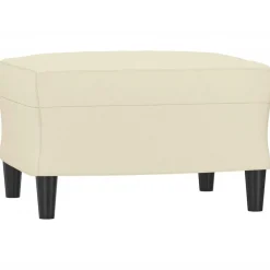 Poufs-vidaXL Repose-pied Crème 60x50x41 cm Similicuir Crème
