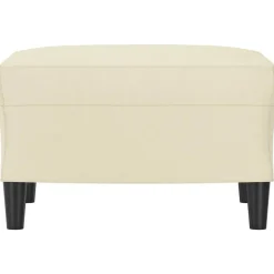 Poufs-vidaXL Repose-pied Crème 60x50x41 cm Similicuir Cr&egrave;me