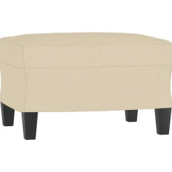 Poufs-vidaXL Repose-pied Crème 60x50x41 cm Tissu Crème