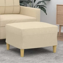vidaXL Repose-pied Crème 60x50x41 cm Tissu