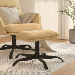 vidaXL Repose-pied Crème 60x60x36 cm Tissu microfibre