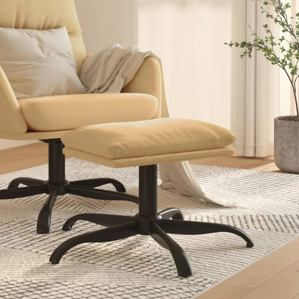 vidaXL Repose-pied Crème 60x60x36 cm Tissu microfibre