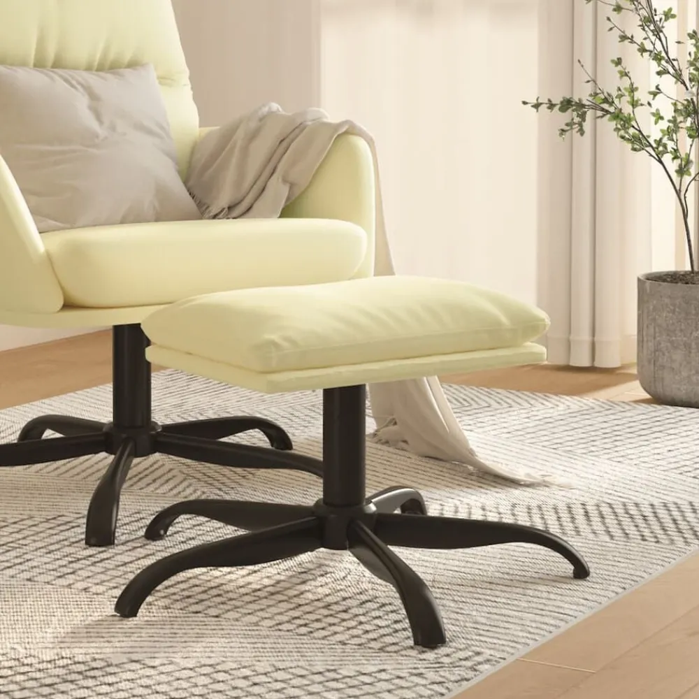 vidaXL Repose-pied Crème 60x60x36 cm Similicuir