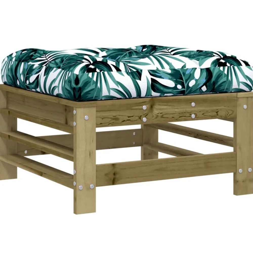 Mobilier De Jardin-vidaXL Repose-pied de jardin avec coussin bois de pin imprégné