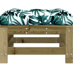 Mobilier De Jardin-vidaXL Repose-pied de jardin avec coussin bois de pin imprégné