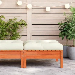 vidaXL Repose-pied de jardin avec coussin bois massif de pin