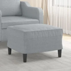 Poufs-vidaXL Repose-pied 60x50x41 cm Tissu Gris clair