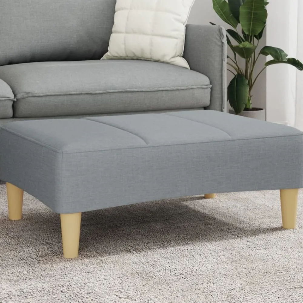 Poufs-vidaXL Repose-pied 77x55x31 cm tissu Gris clair