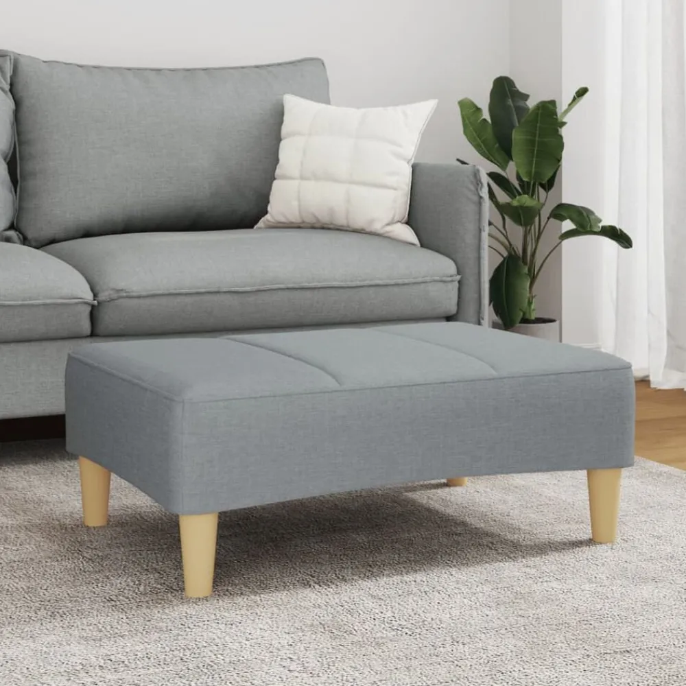 Poufs-vidaXL Repose-pied 77x55x31 cm tissu Gris clair