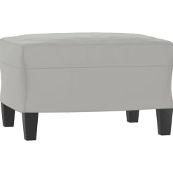 Poufs-vidaXL Repose-pied 60x50x41 cm Tissu microfibre Gris clair