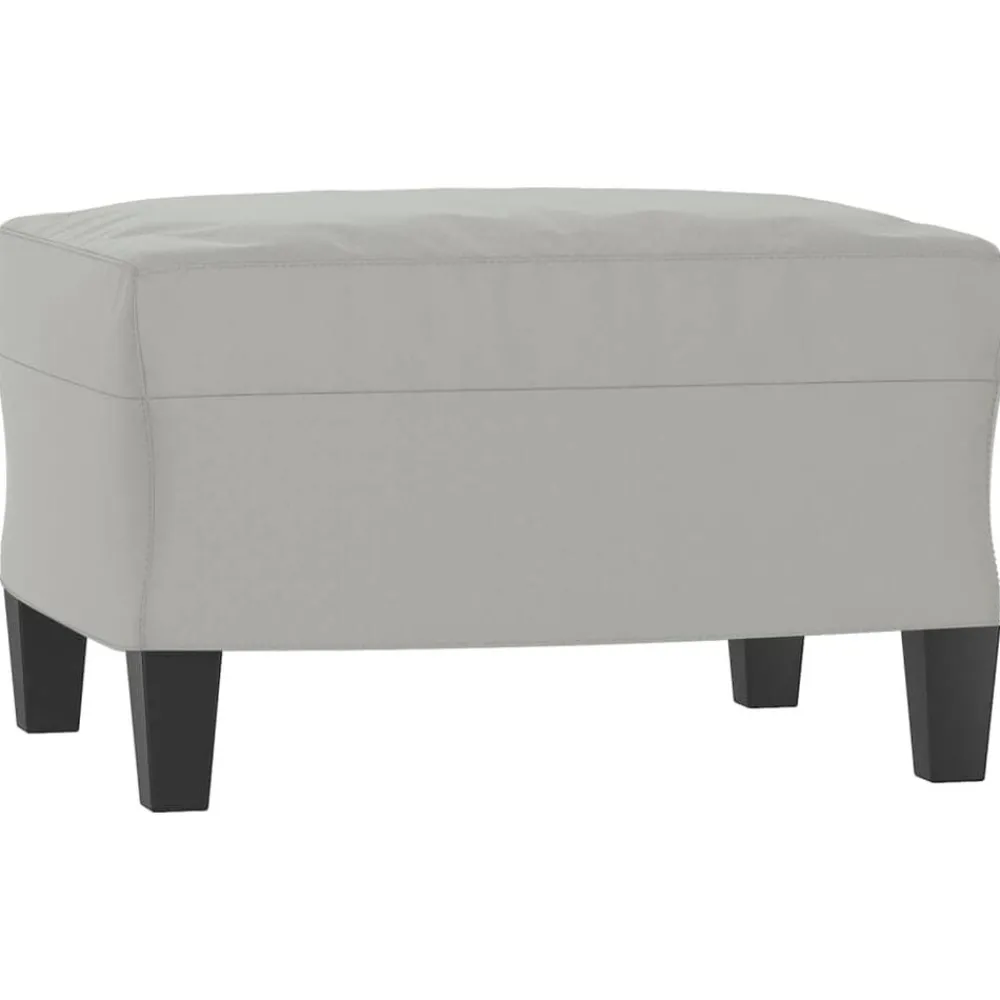 Poufs-vidaXL Repose-pied 60x50x41 cm Tissu microfibre Gris clair