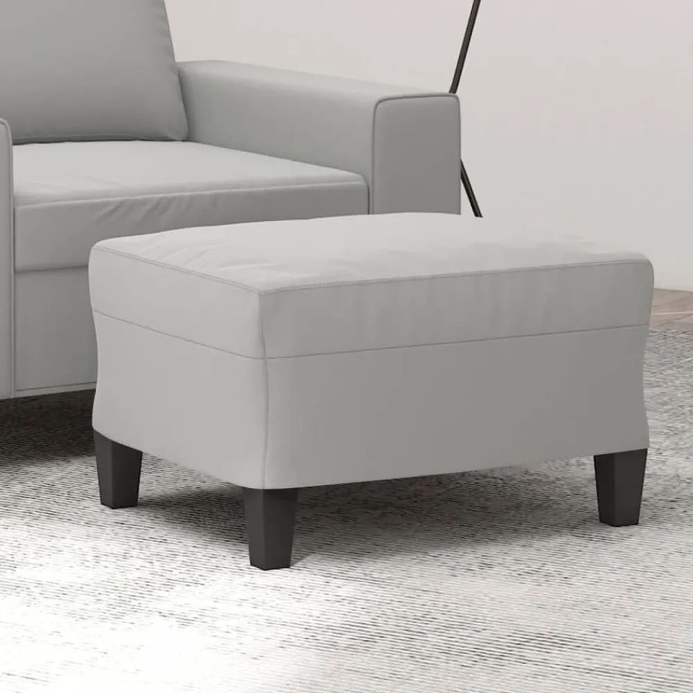 Poufs-vidaXL Repose-pied 60x50x41 cm Tissu microfibre Gris clair