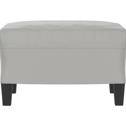 Poufs-vidaXL Repose-pied 60x50x41 cm Tissu microfibre Gris clair