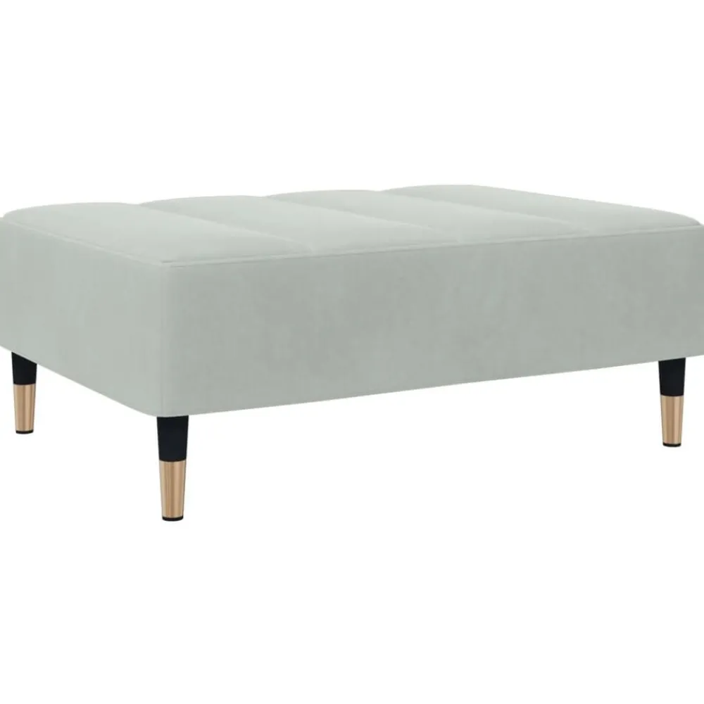 Poufs-vidaXL Repose-pied 77x55x31 cm velours Gris clair