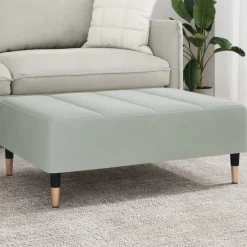 Poufs-vidaXL Repose-pied 77x55x31 cm velours Gris clair