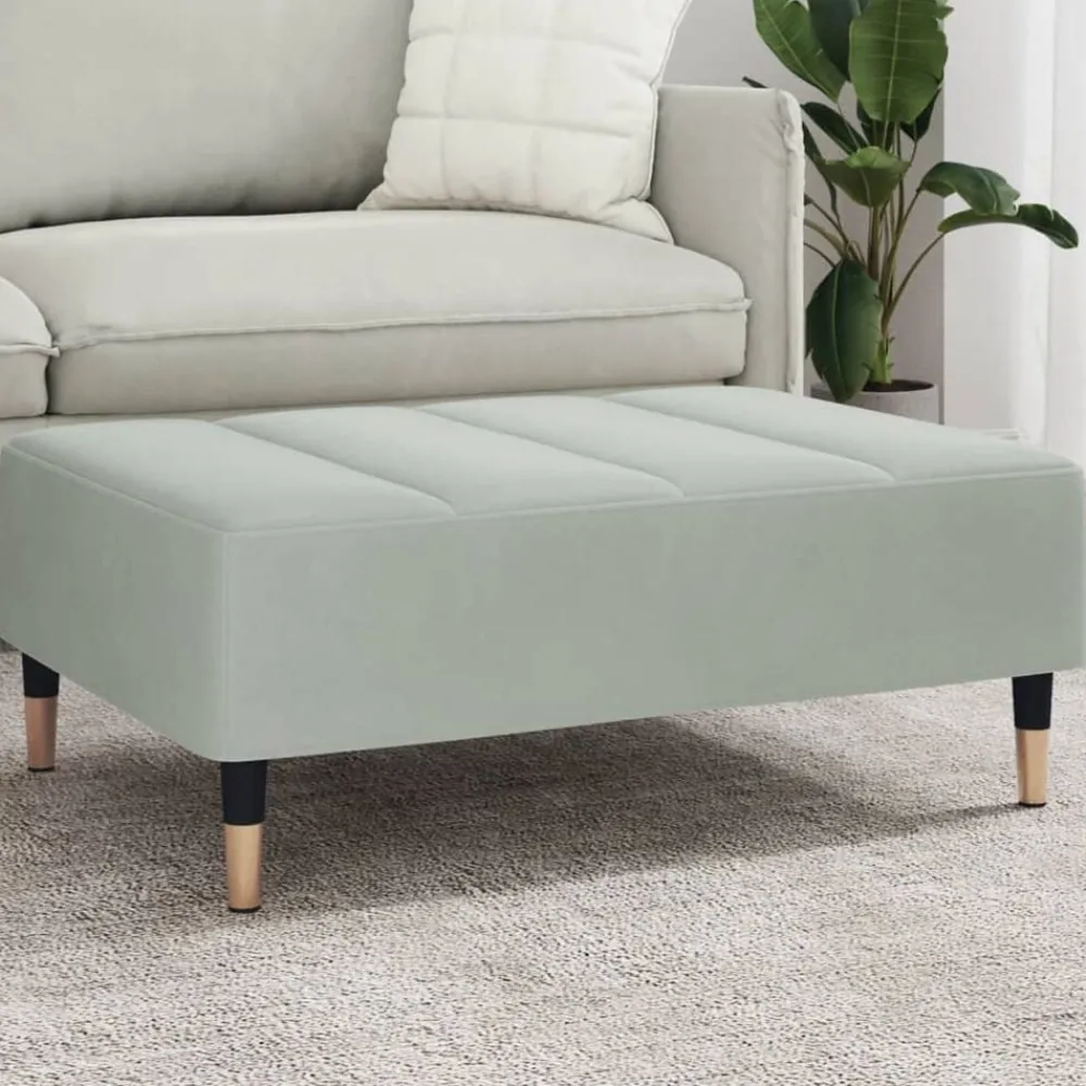 Poufs-vidaXL Repose-pied 77x55x31 cm velours Gris clair