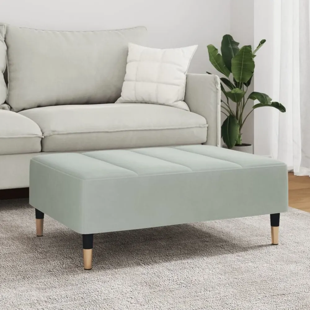 Poufs-vidaXL Repose-pied 77x55x31 cm velours Gris clair
