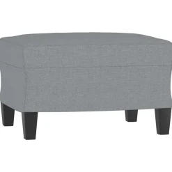 Poufs-vidaXL Repose-pied 60x50x41 cm Tissu Gris clair