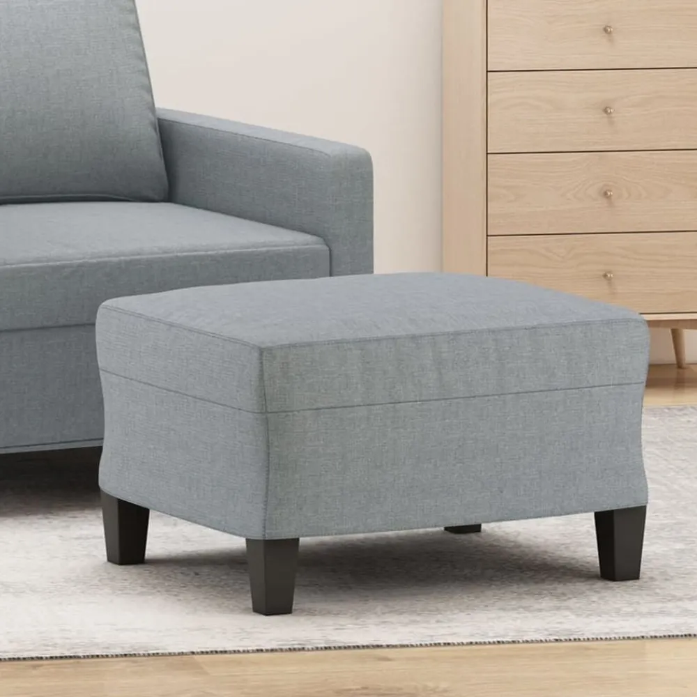 Poufs-vidaXL Repose-pied 60x50x41 cm Tissu Gris clair