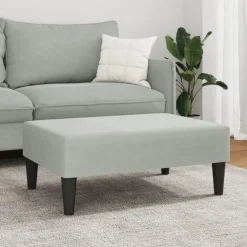 Poufs-vidaXL Repose-pied 77x55x31 cm velours Gris clair