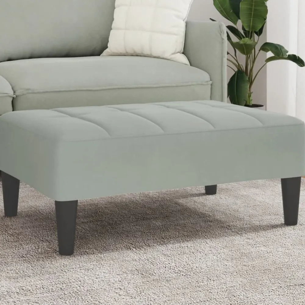 Poufs-vidaXL Repose-pied 77x55x31 cm velours Gris clair