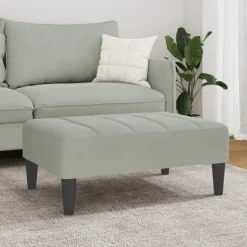 Poufs-vidaXL Repose-pied 77x55x31 cm velours Gris clair