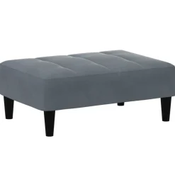 Poufs-vidaXL Repose-pied 77x55x31 cm velours Gris foncé